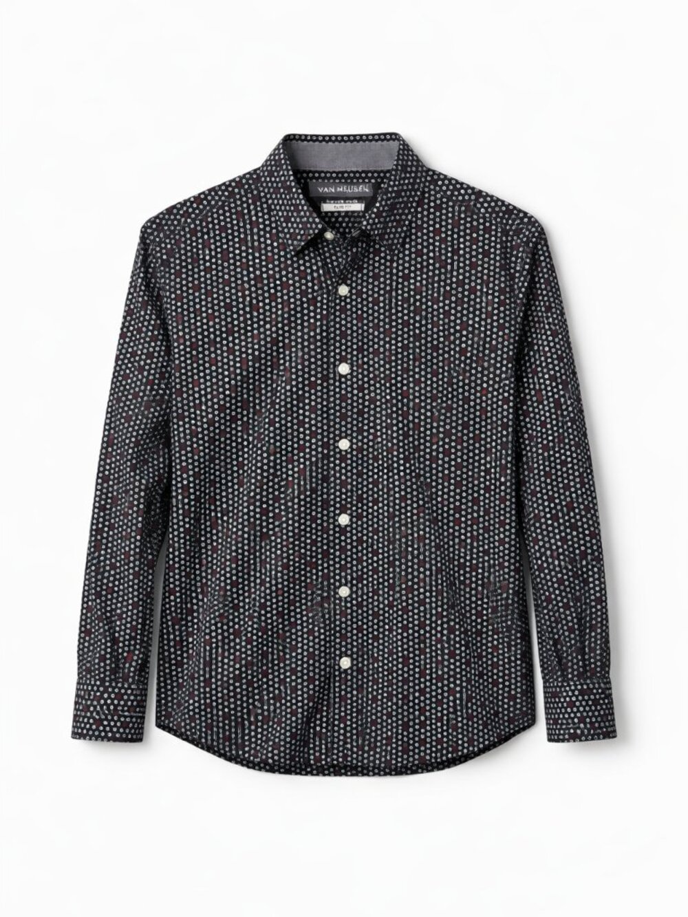 Van Heusen Men’s Never Tuck Slim Fit Patterned Button‑Up Shirt | Size S